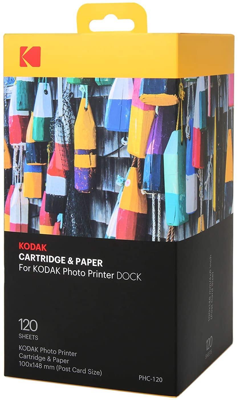 KODAK PHC-120 Cartridge & Paper for KODAK/AGFA Postcard Size Photo Printers PD4XX & Agfa Moments