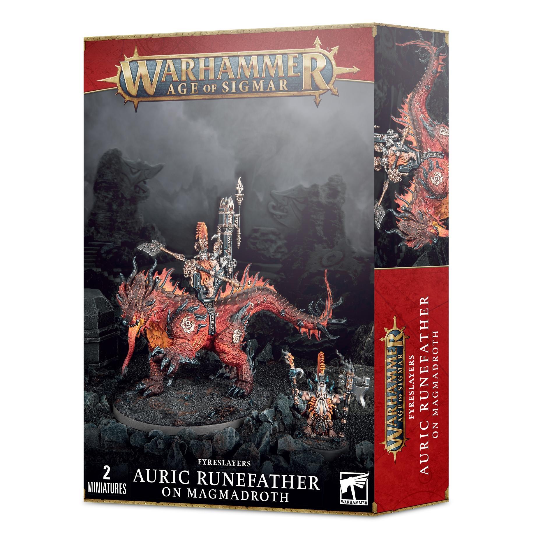Warhammer Age of Sigmar - Fyreslayers Auric Runefather on Magmadroth 84-23