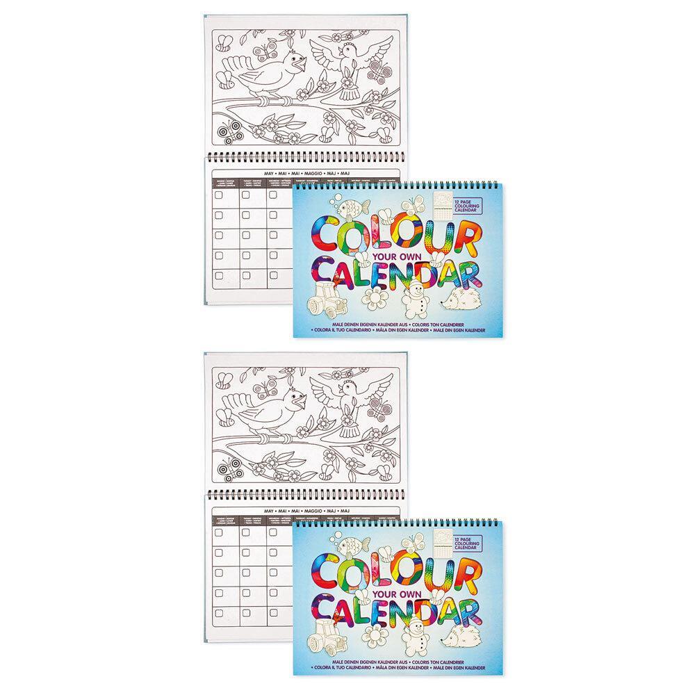 2x Xmas Colour Your Own Calendar 30cm Crafts Fun Office/School Children/Kids 6y+