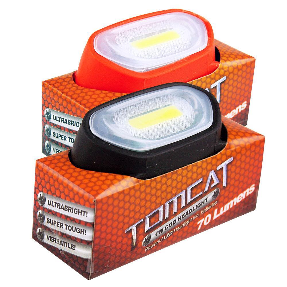 2x Tomcat 1W COB Head Lamp LED Light 70 Lumens Headlight w/ AAA Batteries Assort