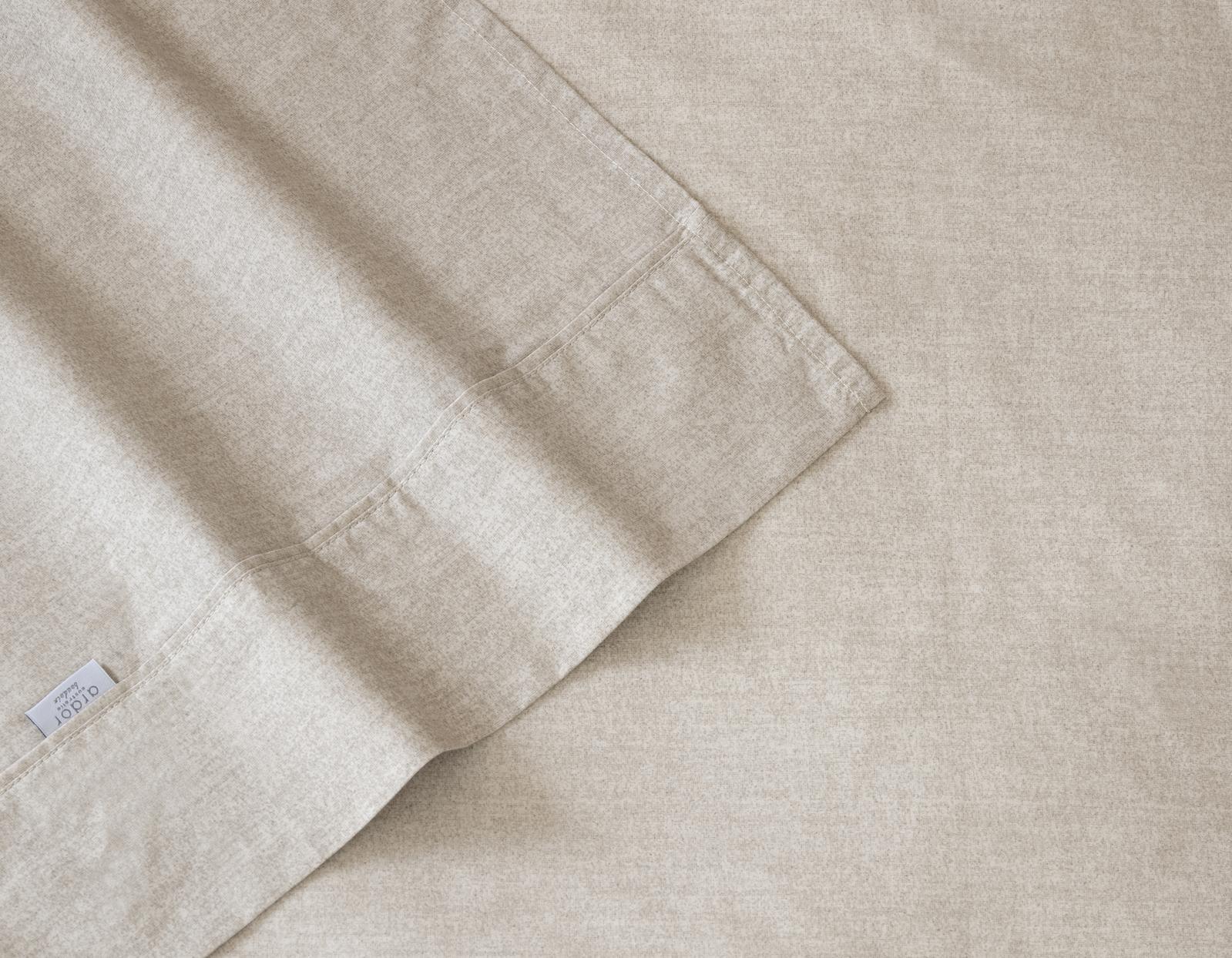 Ardor Boudoir Embre Home King Bed Cotton Sheet Set Linen Look Washed Warm Grey