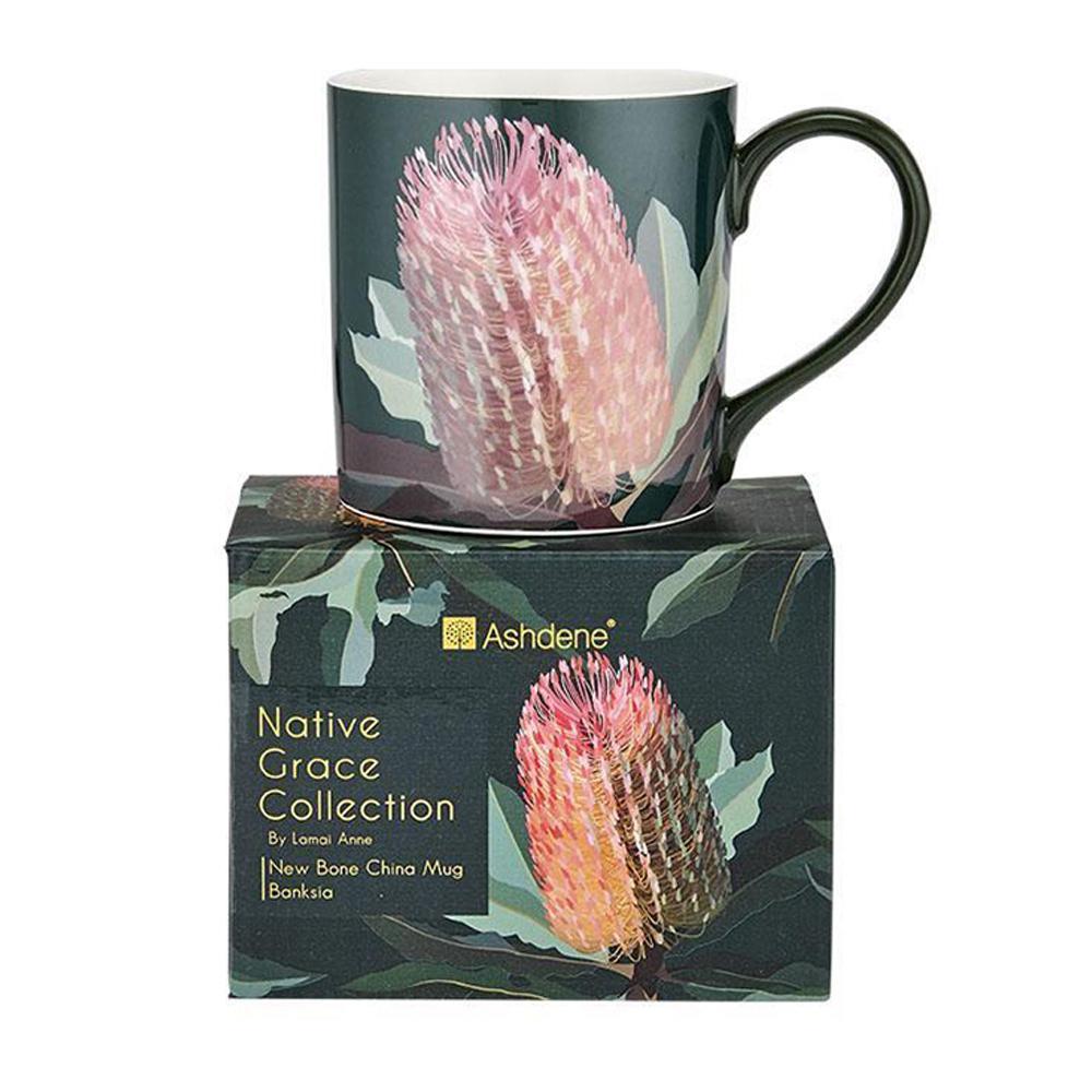 Ashdene Native Grace Banksia Plant/Flower Drinking Mug/Cup Tea/Coffee Hot 13cm
