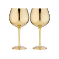 2pc Tempa Aurora 600ml Gin Stem Glass Cocktail/Water Juice Drinking Cup Gold