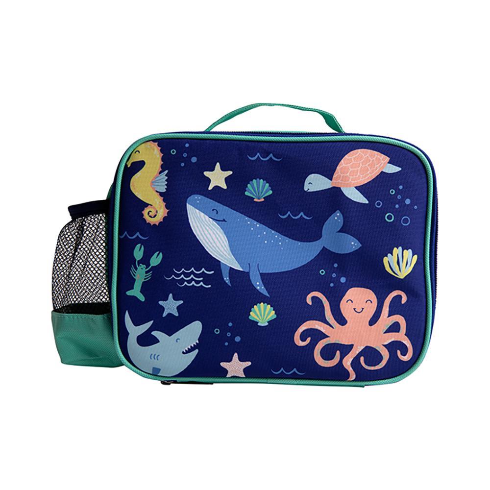 Ladelle Ocean 23cm Insulated Kids/Children PEVA Zip Lunch Prep Bag w/Bottle Net