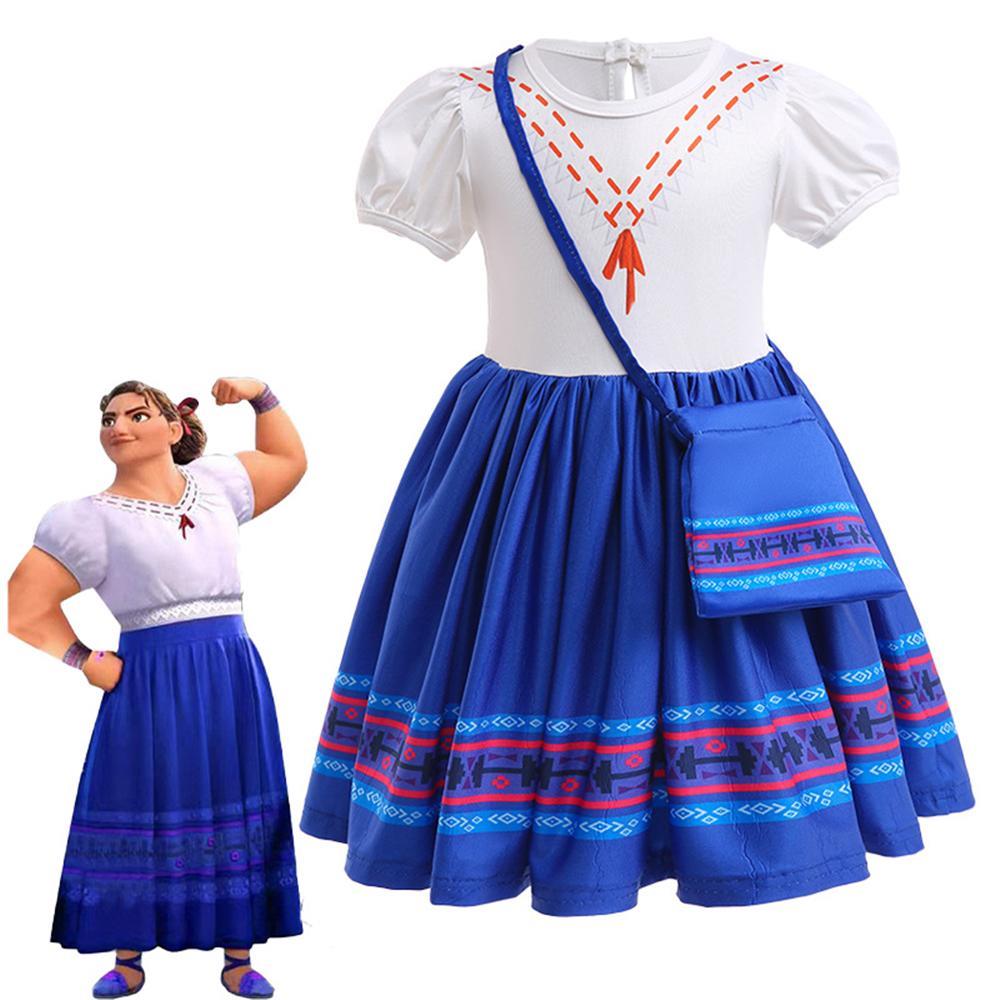 GoodGoods Little Girl Cosplay Costume Short-Sleeved Encanto Dress Princess Children Performance(B,4-5 Years)