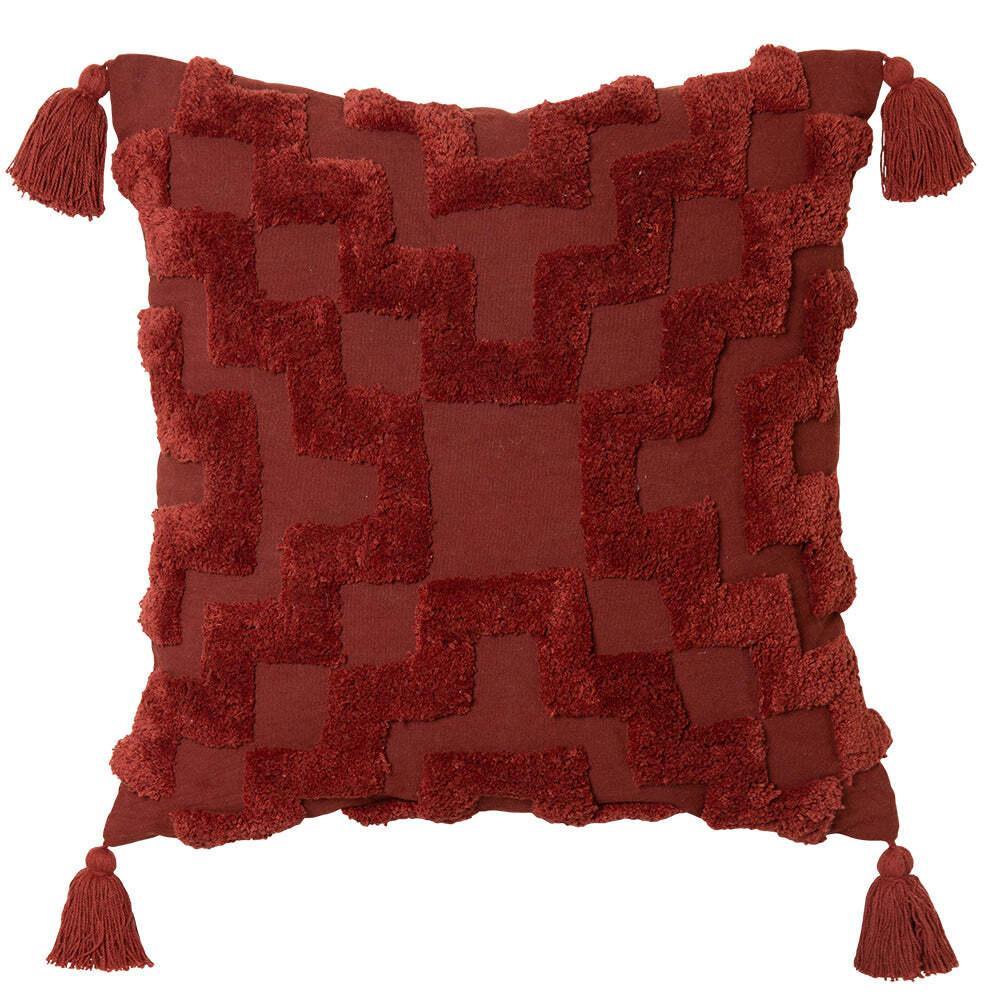 J. Elliot Fletcher Square Cotton Cushion 50cm Home Lounge Decor Pillow Brick