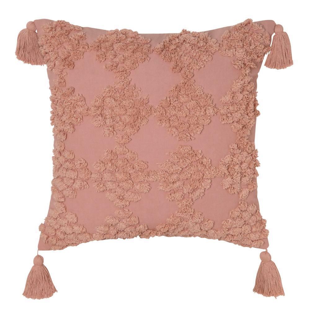 J. Elliot Hamilton Square Cotton Cushion 50cm Home Decorative Pillow Clay Pink