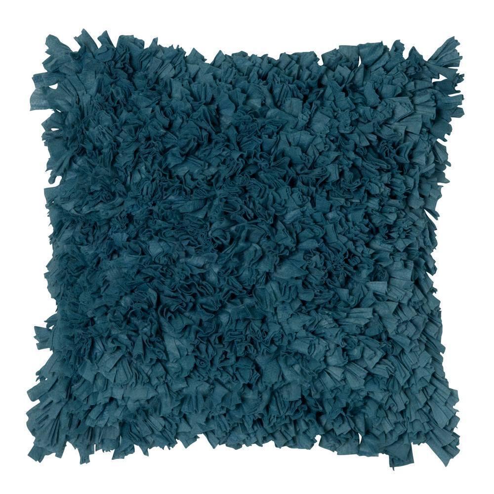 J. Elliot Elodie Square Cotton/Viscose Cushion 50cm Home Decor Pillow Steel Blue