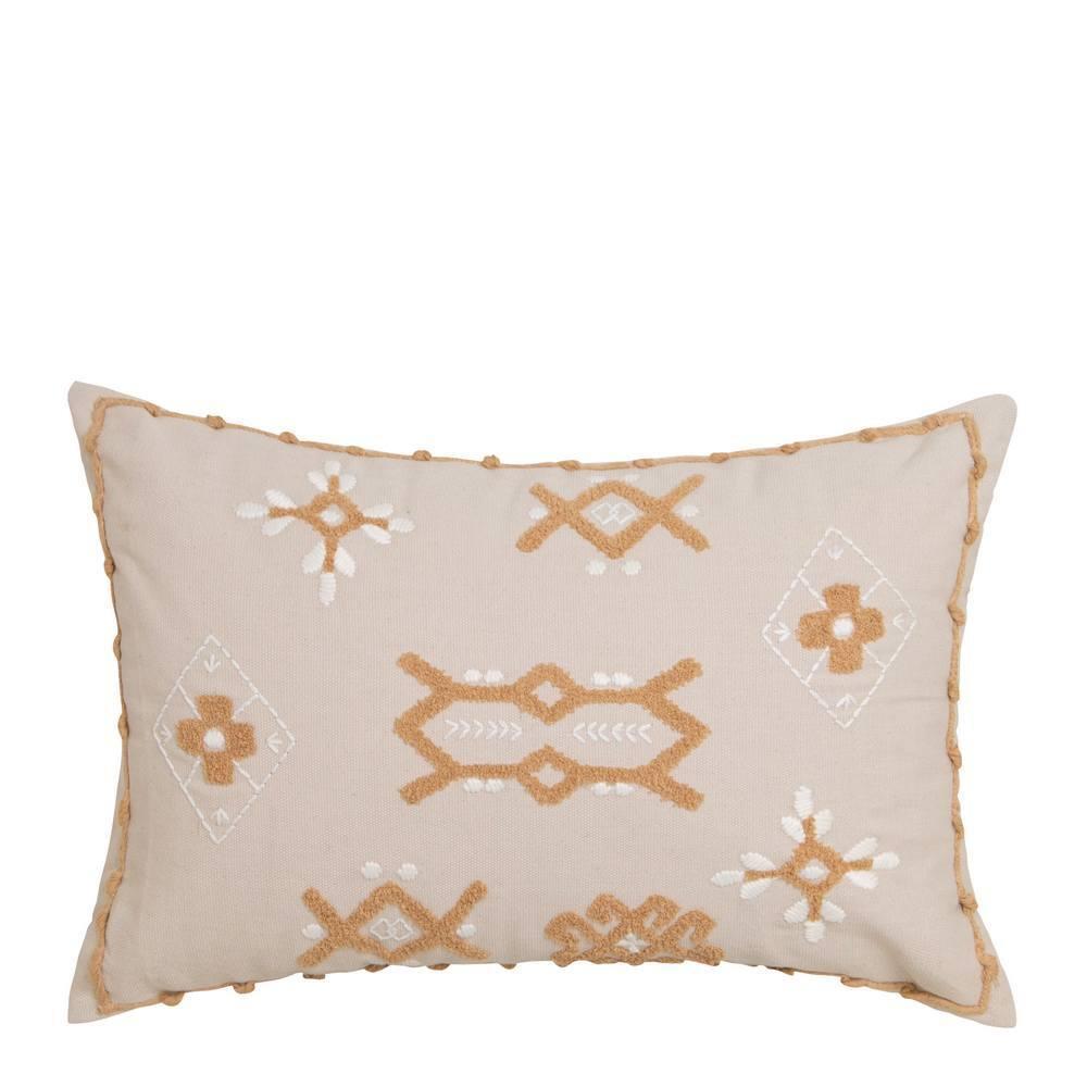 J. Elliot Sedona Rectangle Cotton Cushion Embroidered 55cm Home Decor Sandstone