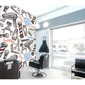 3D Hair Dryer Razor 115138 Barber Shop Wall Murals Woven paper (need glue), XL 208cm x 146cm (WxH)(82''x58'')