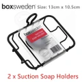 2x Wire Suction Soap Holder Shower Wall Bathroom Basket Container Dish Dispenser