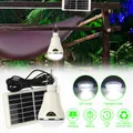 Solar Panel Powered LED Light Bulb Camping Tent Lamp w/ Hook Yard Outdoor Indoor