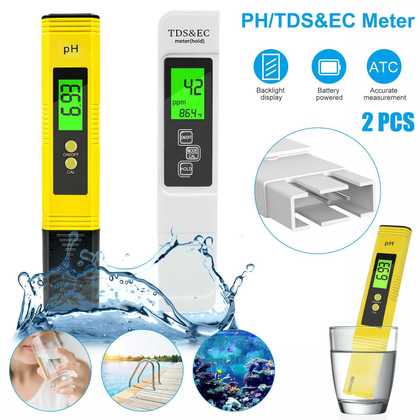 2x Digital PH Meter &TDS EC Meter Water Quality Tester Auto Calibration Aquarium