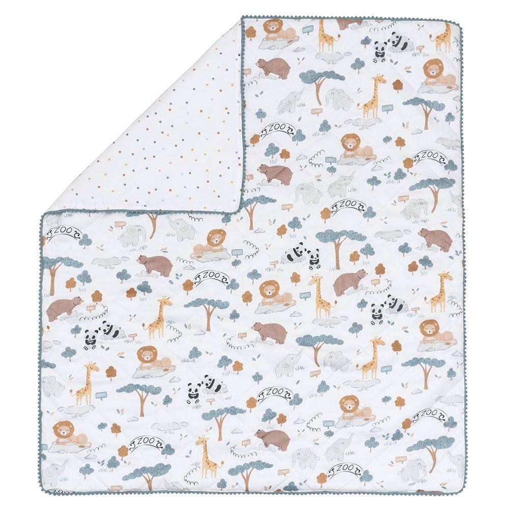 Lolli Living | Quilted Reversible Cot Comforter - Day at the Zoo