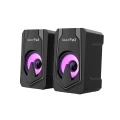 HALLOLURE RGB Gaming Speakers USB Powered 3.5mm Jack Wired Computer Speakers for PC Laptop