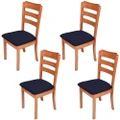 Set of 4Pcs Stretch Chair Cover Protectors Navy