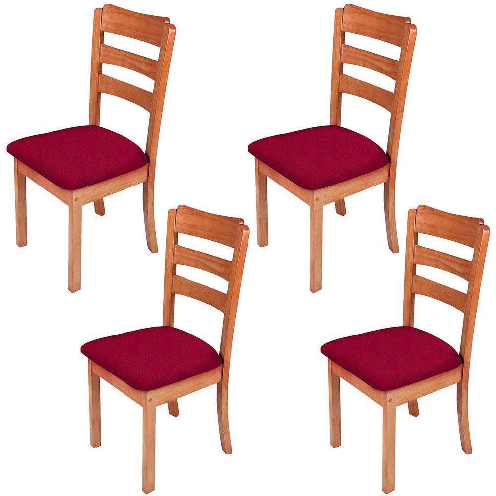 Set of 4Pcs Stretch Chair Cover Protectors Wine Red