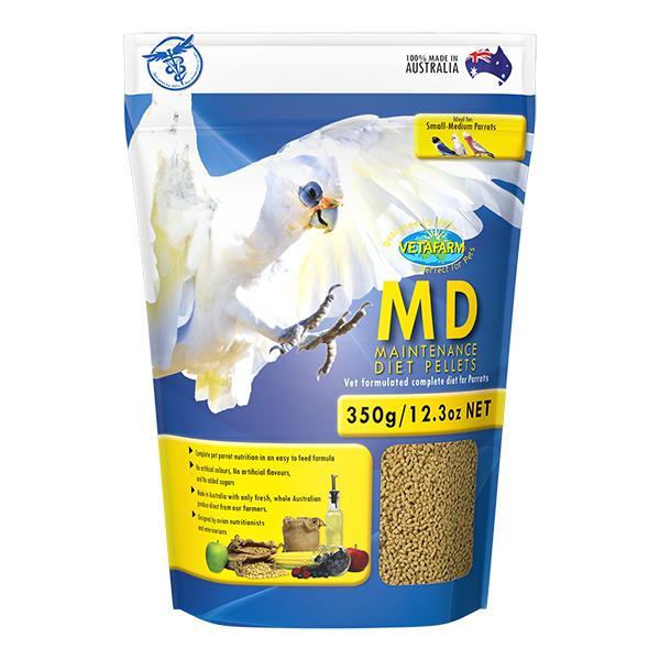 Vetafarm MD Maintenance Diet Pellets Pet Parrot Bird Food 350g