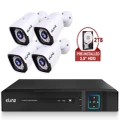 Elinz 4CH AHD 1080P HD Video & Audio Recording CCTV Surveillance DVR 4x Outdoor Bullet Security Camera System 2TB HDD