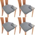 Set of 4 Pcs Stretch Dining Chair Covers Light Grey