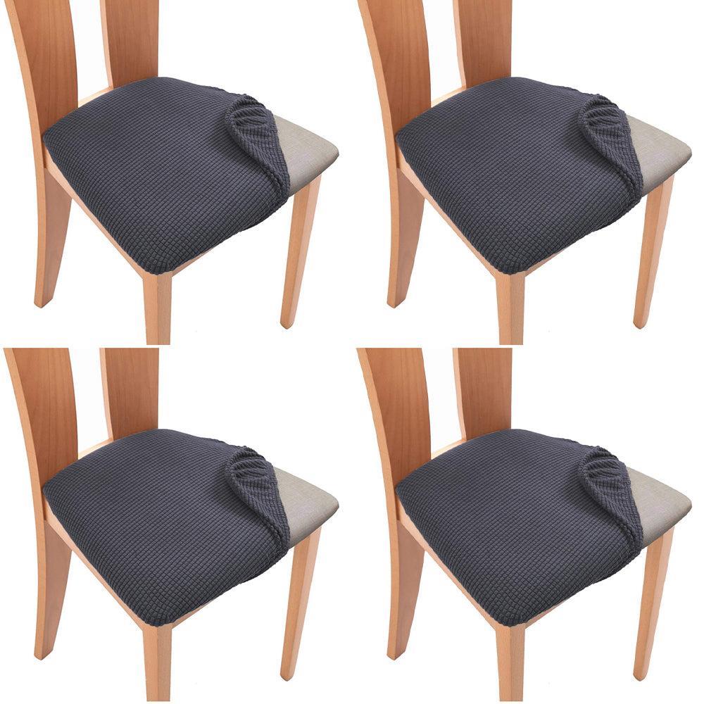 Set of 4 Pcs Stretch Dining Chair Covers Dark Grey
