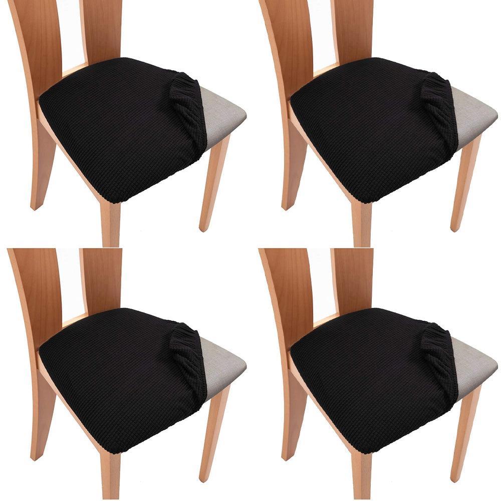 Set of 4 Pcs Stretch Dining Chair Covers Black