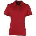 Premier Womens/Ladies Coolchecker Short Sleeve Pique Polo T-Shirt (Burgundy) (M)