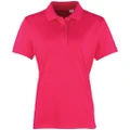 Premier Womens/Ladies Coolchecker Short Sleeve Pique Polo T-Shirt (Hot Pink) (XL)