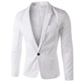 GoodGoods Formal Wedding Blazer Coats One Button Tuxedo Jacket Casual Suits(White,L)