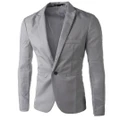 GoodGoods Formal Wedding Blazer Coats One Button Tuxedo Jacket Casual Suits(Gray,M)