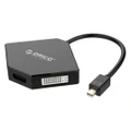 [DMP-HDV3-BK] 0.25m 3-In-1 Mini DisplayPort to HDMI/DVI/VGA Adapter 1920x1080@60Hz Black