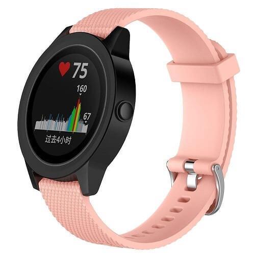 For Garmin Vivoactive 3 Replacement Band Wristband Silicone Sports Watch (Rose Gold-Large Size)