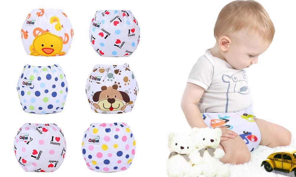 7 Pack Reusable Washable Cloth Nappies Baby Cloth Diapers Adjustable Washable Pocket Nappy Covers for Baby -One Set