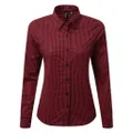 Premier Womens/Ladies Maxton Check Long Sleeve Shirt (Black/Red) (S)