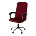 1 Piece Water Resistant Office Chair Slipcovers Wine Red-L