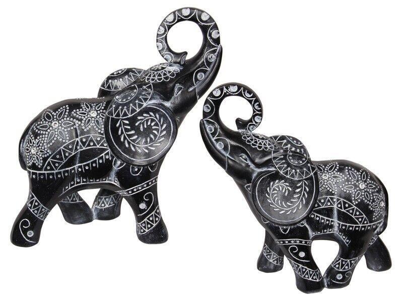 1pc 30cm Black Elephant Syncopated Finish Ornament Statue Figurine Sculpture Home DÃ©cor