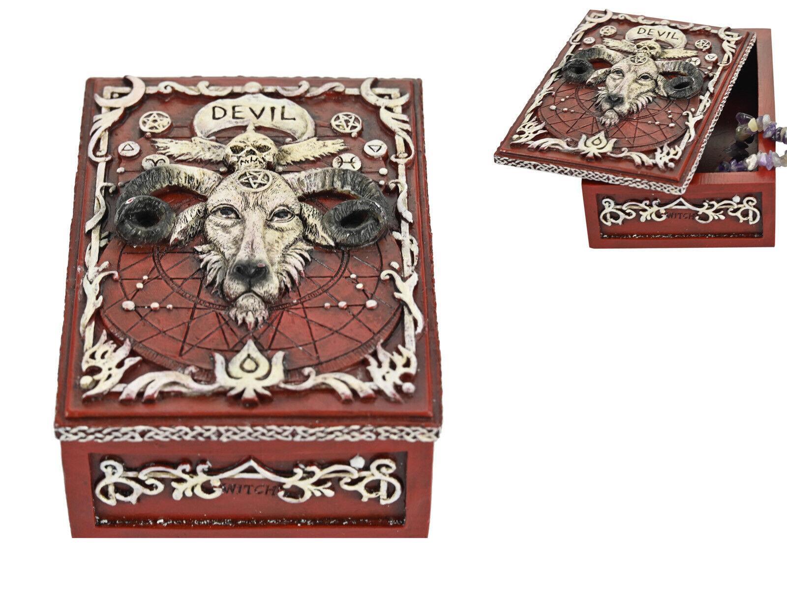 1pc "Baphomet" Symbolic Box Devil Resin Jewellery Trinket Storage Gift 13 x 10cm