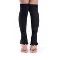 Winter Fluffy Warm Thick Cable Knit Long Leg Boot Socks Soft Leggings For Women Black