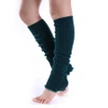 Winter Fluffy Warm Thick Cable Knit Long Leg Boot Socks Soft Leggings For Women Green