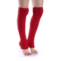Winter Fluffy Warm Thick Cable Knit Long Leg Boot Socks Soft Leggings For Women Red
