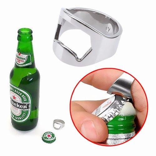 Versatile Stainless Steel Ring Beer Bottle Opener Silver