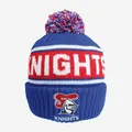 Newcastle Knights NRL Striker Pom Pom Knit Beanie Hat