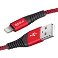[1M+2M] ZUSLAB Nylon USB-A to Lightning Charging Cable Charger Cord for Apple iPad Pro 2nd / Pro 1st / Air 3rd / Air 2nd / Air - Red