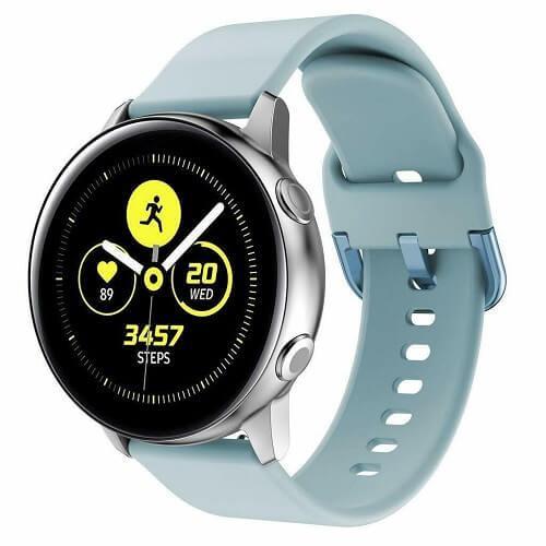 For Samsung Galaxy Watch Active 2 40mm Replacement Silicone Sport Wrist Band Strap (Light Blue)