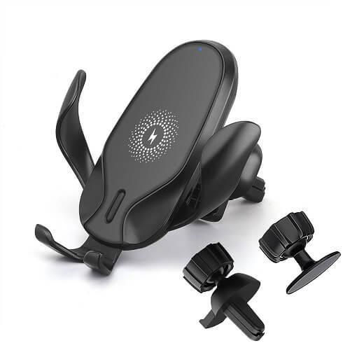 15W Quick QI Wireless Car Charger Mount Holder Gravity Fast Charging For iPhone (Black)