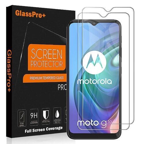 [2 PACK] For Motorola Moto G10 Screen Protector Full Coverage Tempered Glass Screen Protector Guard (Clear)
