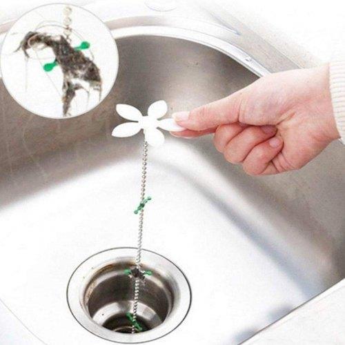Bathroom Dredge Cleaner Hair Drainer Small Flower Anti blocking Without Water Pipe Styling Device White 1pc