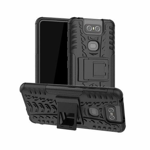 Protective Phone Case with Holder for Asus Zenfone 6 ( ZS630KL ) Black