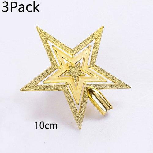 3Pack Christmas Tree Topstar For Table Top Ornament Christmas Lovely Shiny Xmas Decorative 10cm