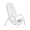 Vicanber Creative Chair Shape Wireless Charger Stand Holder with Musical Speaker For iPhone Samsung Xiaomi(White)